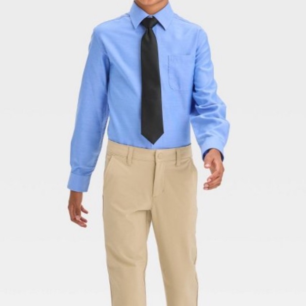 Cat & Jack Kids' Back to School Uniform Business Blue Button Down Shirt